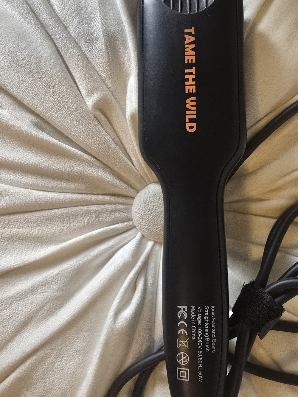 Tame The Wild Black Electric Beard Straightening Brush for Men